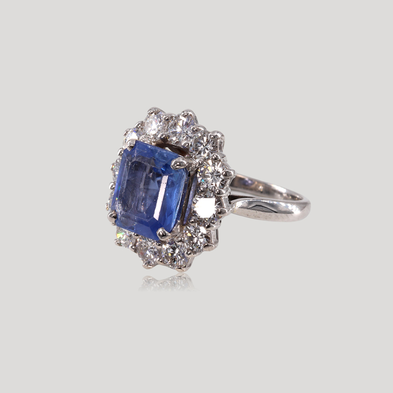 Bague saphir rectangulaire deals