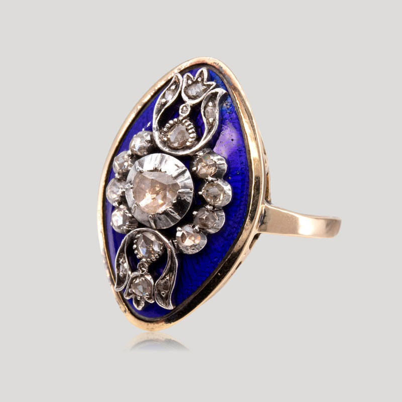 31800170-bague-ancienne-email-bleu-et-diamant-taille-rose